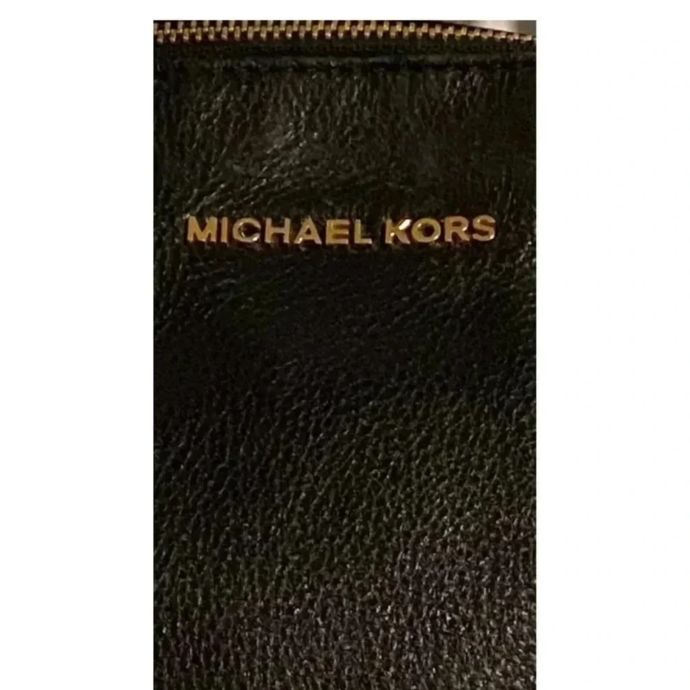Michael Kors black leather satchel handbag